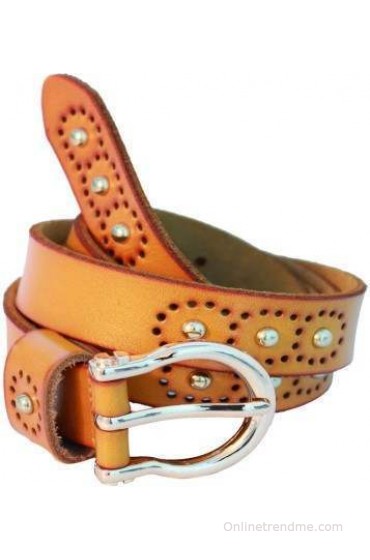 Lion Heart Women, Girls Casual Tan Genuine Leather Belt(Tan)